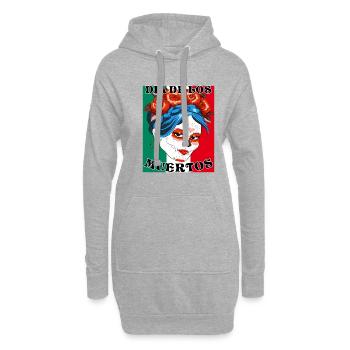 DIA DE LOS MUERTOS - Hoodie-Kleid - Grau meliert - Vorne