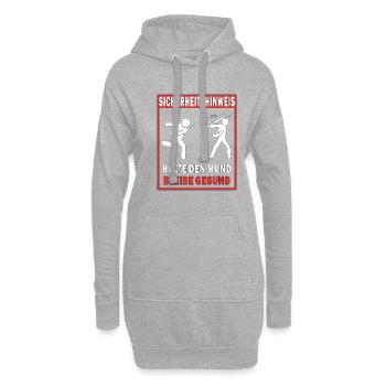 SICHERHEITSHINWEIS HALTE DEN MUND BLEIBE GESUN - Hoodie-Kleid - Grau meliert - Vorne