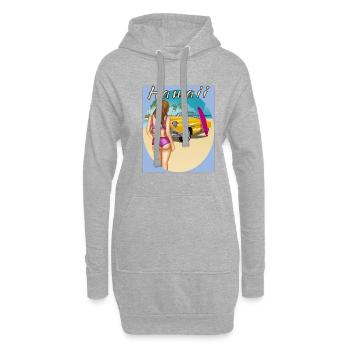 HAWAÏ - Sweat-shirt à capuche long Femme - gris chiné - Devant