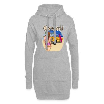 HAWAÏ - Sweat-shirt à capuche long Femme - gris chiné - Devant