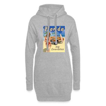 Floride mon soleil - Sweat-shirt à capuche long Femme - gris chiné - Devant
