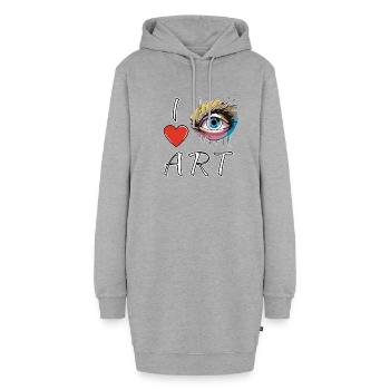 I LOVE ART AUGE - Hoodie-Kleid - Grau meliert - Vorne