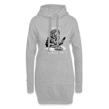 SMARTPHONE PHONE NEEDS ME - Hoodie-Kleid - Grau meliert - Vorne
