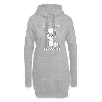 KATZE KOCH ICH WERDE KOCH - Hoodie-Kleid - Grau meliert - Vorne