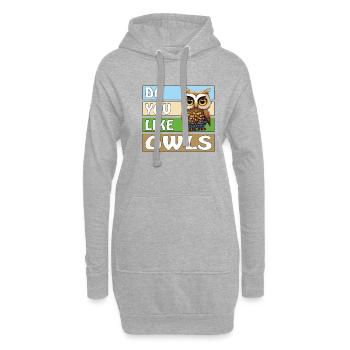 AIMEZ-VOUS LES HIBOUX - Sweat-shirt à capuche long Femme - gris chiné - Devant