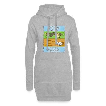 MENSCH TRAURIG KATZE - Hoodie-Kleid - Grau meliert - Vorne