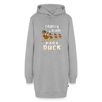 ÉQUIPE FAMILIALE PAPA DUCK - Sweat-shirt à capuche long Femme - gris chiné - Devant