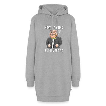 NE PAS ÉPARGNER, MAIS INVESTIR - Sweat-shirt à capuche long Femme - gris chiné - Devant