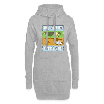 HOMME TRISTE CHIEN - Sweat-shirt à capuche long Femme - gris chiné - Devant
