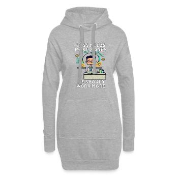 geld arbeit faul - Hoodie-Kleid - Grau meliert - Vorne