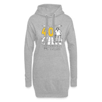 40E ANNIVERSAIRE 40 S’IL VOUS PLAÎT AIDEZ-MOI À PROPOS DE DI - Sweat-shirt à capuche long Femme - gris chiné - Devant