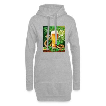 JOUR DE LA SAINT-PATRICK SERPENT BIÈRE TRÈFLE - Sweat-shirt à capuche long Femme - gris chiné - Devant