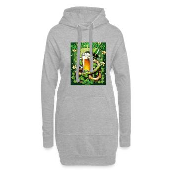 JOUR DE LA SAINT-PATRICK SERPENT BIÈRE TRÈFLE - Sweat-shirt à capuche long Femme - gris chiné - Devant