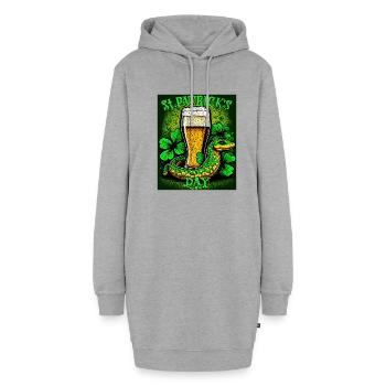 JOUR DE LA SAINT-PATRICK SERPENT BIÈRE TRÈFLE - Sweat-shirt à capuche long Femme - gris chiné - Devant