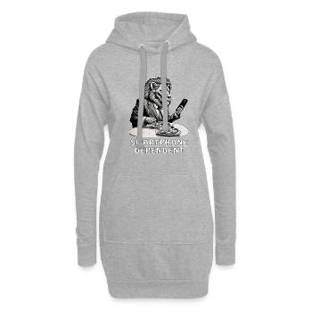 LÖWE SMARTPHONE DEPENDENT - Hoodie-Kleid - Grau meliert - Vorne