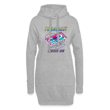 CASSETTE FEIERBIEST MUSIQUE SUR - Sweat-shirt à capuche long Femme - gris chiné - Devant