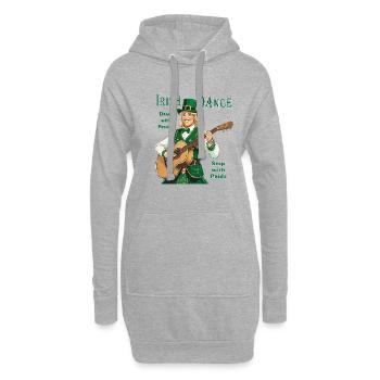 DANSE IRLANDAISE - Sweat-shirt à capuche long Femme - gris chiné - Devant