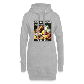 SANS AGRICULTEURS, LE PAYS MEURT DE FAIM - Sweat-shirt à capuche long Femme - gris chiné - Devant
