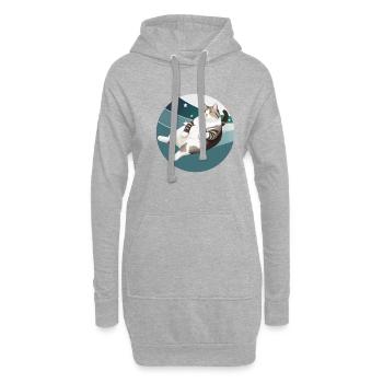 KATZE FETT - Hoodie-Kleid - Grau meliert - Vorne