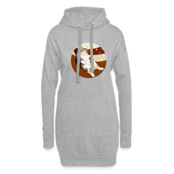 KATZE FETT - Hoodie-Kleid - Grau meliert - Vorne