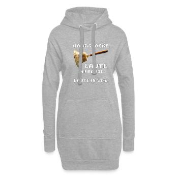 CLOCHE À MAIN SONNANT DANS LA JOIE - Sweat-shirt à capuche long Femme - gris chiné - Devant