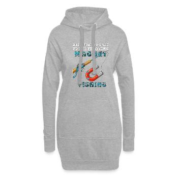 PÊCHER AVEC L’AIMANT AU TRÉSOR - Sweat-shirt à capuche long Femme - gris chiné - Devant