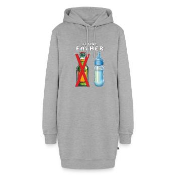 BIBERON FUTUR PAPA - Sweat-shirt à capuche long Femme - gris chiné - Devant
