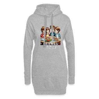 DES AMIS PLUS FORTS ENSEMBLE - Sweat-shirt à capuche long Femme - gris chiné - Devant