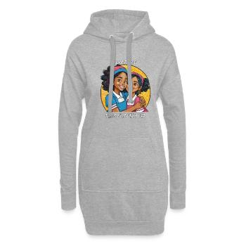 SŒURS DEUX ÂMES UN LIEN - Sweat-shirt à capuche long Femme - gris chiné - Devant
