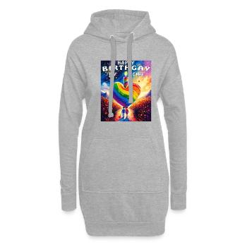 COEUR NAISSANCE HEUREUSEGAY MA FILLE - Sweat-shirt à capuche long Femme - gris chiné - Devant