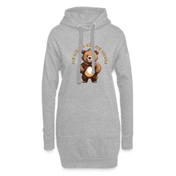 JE SUIS UN OURS, UN CHÉRI - Sweat-shirt à capuche long Femme - gris chiné - Devant