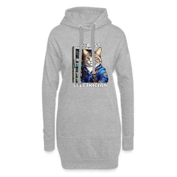 ELEKTRIKER KATZE THE BEST ELECTRICIAN - Hoodie-Kleid - Grau meliert - Vorne