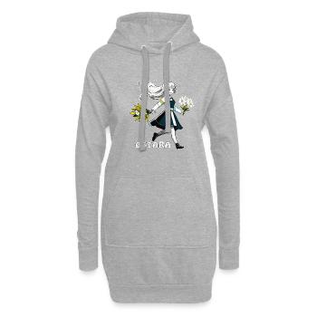 MME FLOWERS OSTARA - Sweat-shirt à capuche long Femme - gris chiné - Devant