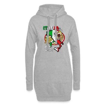 ITALIA PURE QUALITÉ DE VIE - Sweat-shirt à capuche long Femme - gris chiné - Devant