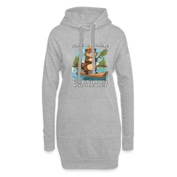 STAND UP PADDLING WITH BEAVER POWER - Hoodie-Kleid - Grau meliert - Vorne