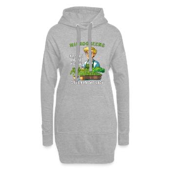 MICRO-POUSSES NATURE DANS LA MAISON GREEN - Sweat-shirt à capuche long Femme - gris chiné - Devant