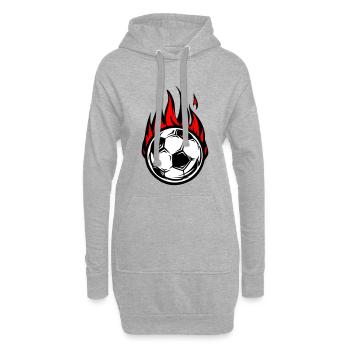 Le football brûle le feu - Sweat-shirt à capuche long Femme - gris chiné - Devant