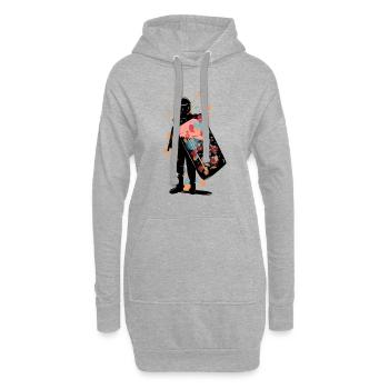 Riot Colors - Hoodie-Kleid - Grau meliert - Vorne
