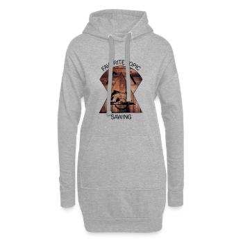 Charpentier, charpentier, charpentier, charpentier, artisan, bois - Sweat-shirt à capuche long Femme - gris chiné - Devant