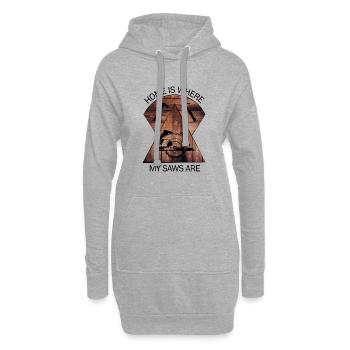 Charpentier, charpentier, charpentier, charpentier, artisan, bois - Sweat-shirt à capuche long Femme - gris chiné - Devant