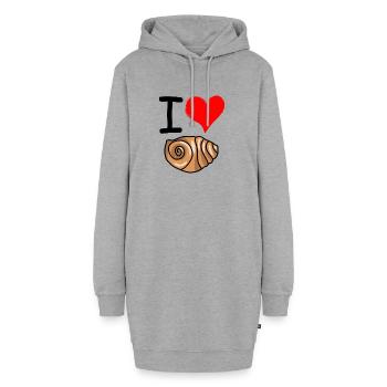 Kultgebäck Franzbrötchen Hamburg I Love Franz - Hoodie-Kleid - Grau meliert - Vorne