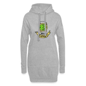ZEIT IST GELD GOLD AKTIEN GOLD LIEBE LIEBEN MOTIV - Hoodie-Kleid - Grau meliert - Vorne