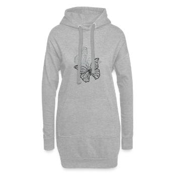 Schmetterling - Hoodie-Kleid - Grau meliert - Vorne
