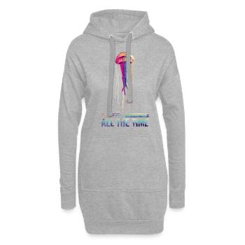 méduse méduse - Sweat-shirt à capuche long Femme - gris chiné - Devant