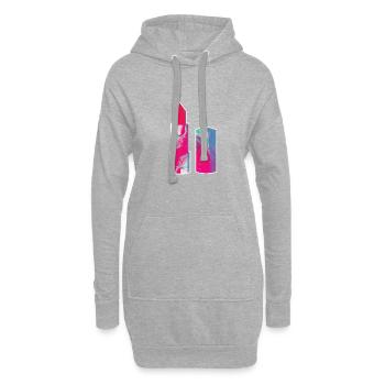 Lippenstift - Hoodie-Kleid - Grau meliert - Vorne