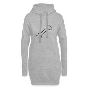 Dessin d'idée de cadeau chien symbole os - Sweat-shirt à capuche long Femme - gris chiné - Devant