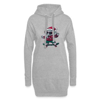 Éléphant Noël Drôle - Sweat-shirt à capuche long Femme - gris chiné - Devant