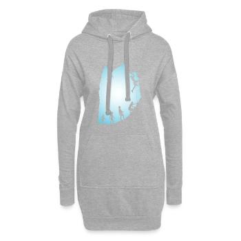 Escalade - Sweat-shirt à capuche long Femme - gris chiné - Devant