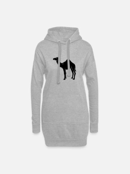 Kamel - Hoodie-Kleid - Grau meliert