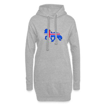 tölter flag iceland - Hoodie-Kleid - Grau meliert - Vorne